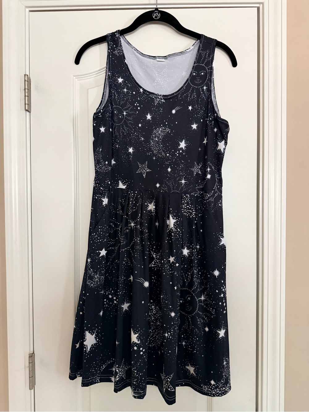 Sleeveless Navy Star & Sun Midi Dress